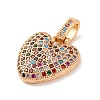 Brass Micro Pave Cubic Zirconia Pendants KK-C076-29V-G02-2