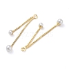 Brass ABS Plastic Pearl Pendants KK-U045-03G-2