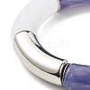 Imitatione Gemstone Curved Tube Beads Stretch Bracelets Set for Girl Women X-BJEW-JB06948-11