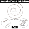 10Pcs 667 Stainless Steel Paperclip Chain Necklaces NJEW-BBC0001-48B-P-2