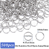 SOFPLATE 304 1000pcs Stainless Steel Open Jump Rings STAS-SP0001-71A-2