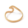 Ion Plating(IP) 201 Stainless Steel Wave Finger Ring for Women RJEW-J051-04G-3