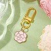 3Pcs 3 Colors Flower Alloy Enamel Pendant Decorations HJEW-JM02691-4