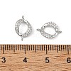 SHEGRACE Brass Micro Pave Clear Cubic Zirconia Connector Charms XGRQ3P221-601P-3