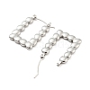 Non-Tarnish Rectangle Bubble 304 Stainless Steel Hoop Earrings for Women EJEW-C067-09P-2