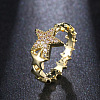 Star Brass Micro Pave Clear Cubic Zirconia Finger Rings for Women FS-WGB2D32-12-1
