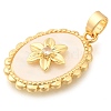 Brass Micro Pave Cubic Zirconia with Acrylic Pendants KK-S049-24G-2