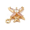 Brass Cubic Zirconia Pendants KK-M233-08G-B-3