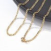 Ion Plating(IP) 304 Stainless Steel Figaro Chain Necklaces STAS-K168-01G-4