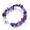 Natural Amethyst Bead Bracelets X-BJEW-JB02486-05-1