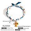 304 Stainless Steel Colorful Rhinestone Pendant Printed Scarf Necklaces FS-WGD2FA8-12-1