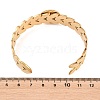 304 Stainless Steel Leaf Cuff Bangle Making STAS-F366-12B-G-2