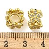 Rack Plating Brass Micro Pave Cubic Zirconia Beads KK-I718-29G-2