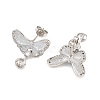 Brass Micro Pave Cubic Zirconia Stud Earring Findings CU-CBAA5EE-03P-B-2