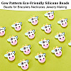 Cow Food Grade Eco-Friendly Silicone Beads SIL-WH0008-36-4