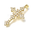 Brass Micro Pave Clear Cubic Zirconia Pendants CU-CBA9883-04A-G-2