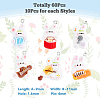 60Pcs 6 Style Music Theme Opaque Resin Pendants RESI-DC0001-06-2