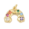 Brass Micro Pave Cubic Zirconia Pendants X-KK-U058-40G-1