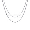 304 Stainless Steel Double-Layer Necklace NJEW-Q321-01P-1
