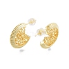 Brass Chunky C-shape Stud Earrings EJEW-P205-09G-1