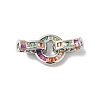 Rack Plating Brass Micro Pave Colorful Cubic Zirconia Fold Over Clasps KK-A222-01B-01P-1