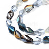 Electroplate Transparent Glass Beads Strands EGLA-S174-24-3