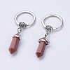 Natural/Synthetic Mixed Stone Pointed Keychain KEYC-E023-01-3