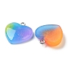 Rainbow Color Opaque Resin Pendants RESI-A025-04-3