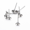 Non-Tarnish 304 Stainless Steel Stud Earring Settings STAS-H403-02P-B-1