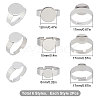 SUNNYCLUE 24Pcs 6 Style Adjustable 304 Stainless Steel Pad Ring Settings STAS-SC0004-75-2