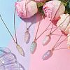 Resin Leaf Pendant Necklaces NJEW-JN04914-2