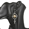 Natural Yellow Hematoid Quartz & Alloy Pendant Dangle Earrings EJEW-TA00818-02-2