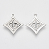 Brass Micro Pave Clear Cubic Zirconia Pendants ZIRC-Q021-014P-NF-1