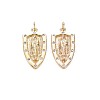 Brass Micro Pave Clear Cubic Zirconia Pendants KK-S356-723-1