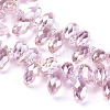 Electroplate Glass Faceted Teardrop Beads Strands EGLA-D014-15-3