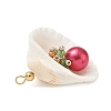 Natural Shell & Round Glass Pendants PALLOY-MZ00912-07-4