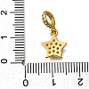 Brass Micro Pave Clear Cubic Zirconia Star European Dangle Charms KK-M313-30G-3