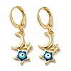 Real 18K Gold Plated Brass Dangle Leverback Earrings EJEW-A033-18G-01-1