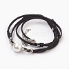Faux Suede Cord Bracelets & Necklaces Jewelry Sets SJEW-JS00983-5