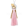 Handmade Macrame Cotton Angel Hanging Ornaments HJEW-JM02711-02-2