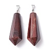 Dyed & Heated Natural Red Tiger Eye Pointed Pendants G-I314-02P-11-2