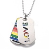 Rainbow Alloy Pride Double Pendant Necklaces NJEW-O121-01P-1