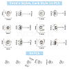 Unicraftale 84Pcs 6 Style 201 Stainless Steel Stud Earring Findings STAS-UN0057-42-3