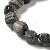 Natural Black Silk Stone/Netstone Beads Strands G-B078-D20-01-4