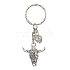 Tibetan Style Alloy Bull Head Kcychain KEYC-JKC00562-02-1