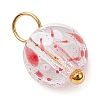 Baking Painted Glass Beads Charms PALLOY-JF03132-01-4