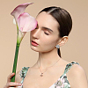 FIBLOOM 5 Pairs 5 Colors 3D Flower Cubic Zirconia Stud Earrings EJEW-FI0001-76-7