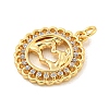 Brass Micro Pave Clear Cubic Zirconia Pendants KK-U007-01G-01-2