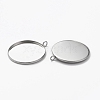 Non-Tarnish 304 Stainless Steel Pendant Cabochon Settings STAS-L253-011A-P-3