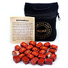 25Pcs Rectangle with Elder Futhark Alphabet Engraved Symbol Natural Red Jasper Rune Stones PW-WG1B32E-03-1